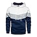 LBL Sweat-Shirt Homme à Capuche Couleur Vives Pull de Manches Longues Poche Kangourou pour Hiver et Automne Blanc L