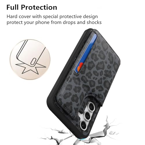 iCoverCase Compatible with Samsung Galaxy A16 5G Case with Card Holder, Wallet Case for Women Men [RFID Blocking] PU Leather Protective Phone Case for A16 (Black Leopard) by iCoverCase - Used condition - Image 7