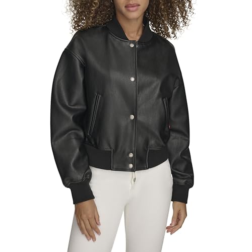 Levi's Women's Varsity Bomber Jacket, Pebble Black, Large
