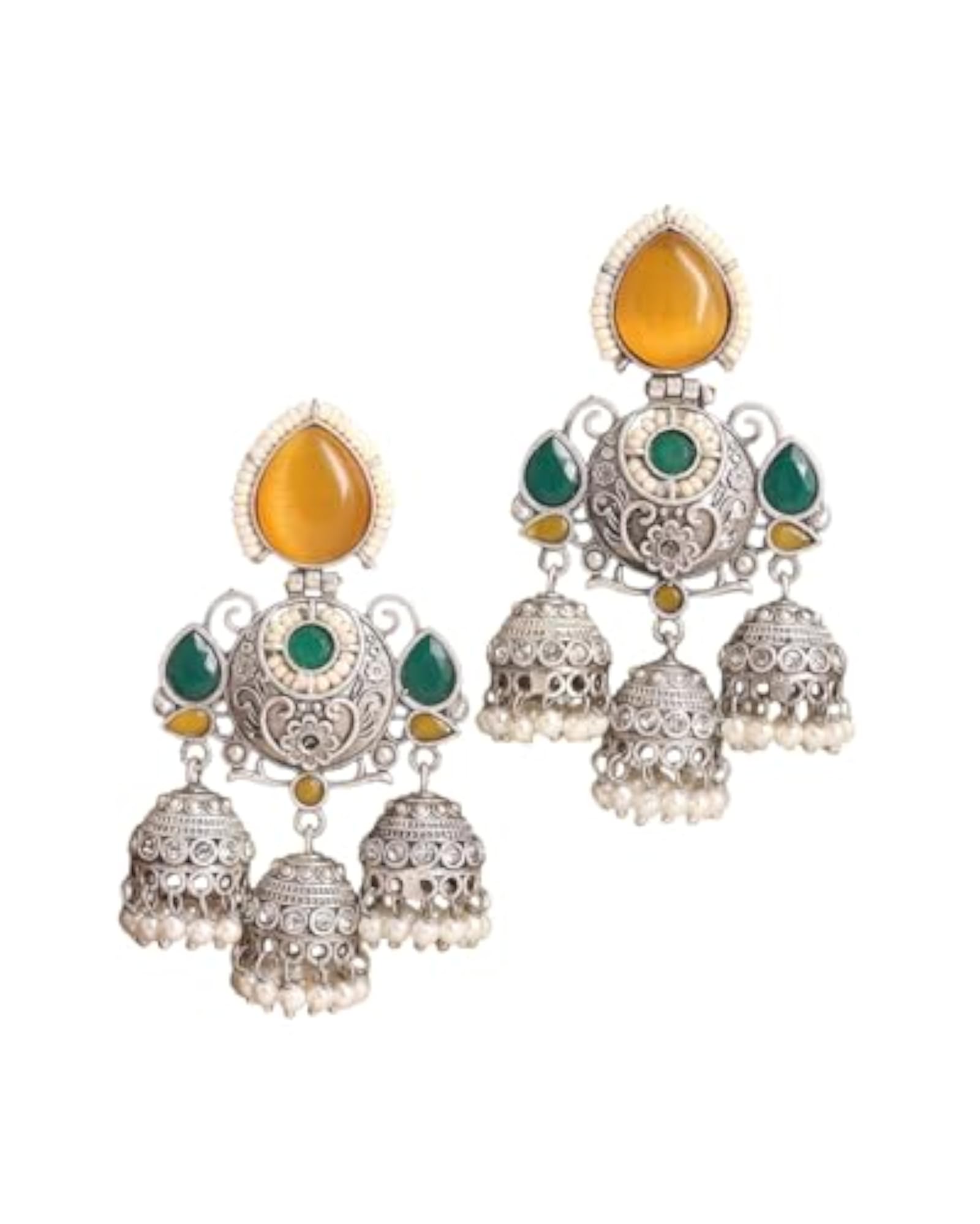 Women's Gold Plated Crystal Dangler Earrings