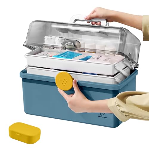 LPAMABA Boîte à Pharmacie à 3 Niveaux Boîte de Rangement Portable Boîte de Premiers Secours...