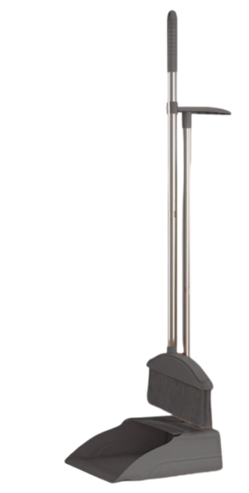 NIBHZ Juego de Escoba y Recogedor, Recogedor y Cepillo de Mango Largo Ajustable con Dientes de Peine para Interior, Exterior, Jardín, Hogar, Patio, Cocina, Limpieza y Barrido,Grey