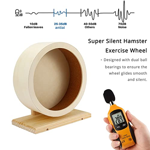 Antiai Hamster Wooden Silent Wheel, 12 Inch Small Animal Exercise Wheel Accessories thumb #3