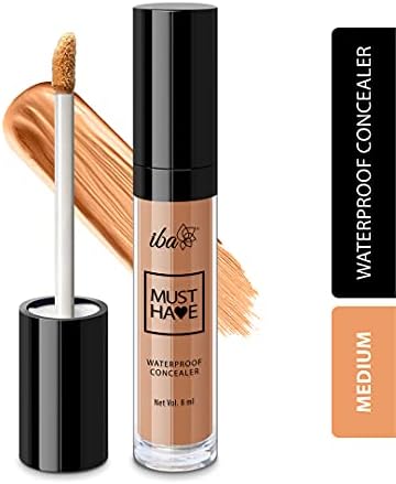 Iba Must Have Waterproof Concealer Matte Finish - Medium 8ml | Full Coverage & Long Lasting | Oil Free & Lightweight | Easily Blendable Concealer For Face Makeup | 100% Natural & Vegan Makeup