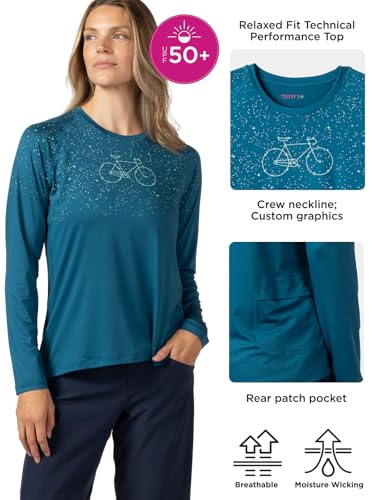 Terry Tech Tee Flow Long Sleeve Outdoor Performance Top, Women's UPF 50+ Sun Protection Quick-Dry Hike Bike Shirt4