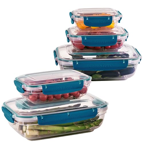 uandu Frischhaltedosen mit Deckel, 5er Tupperdosen Set, Meal Prep Boxen, Frischhaltedose für Mikrowellen und Kühlschrank, Vorratsdosen Luftdicht, Gefrierdosen für Mikrowellen und Kühlschrank, BPA frei