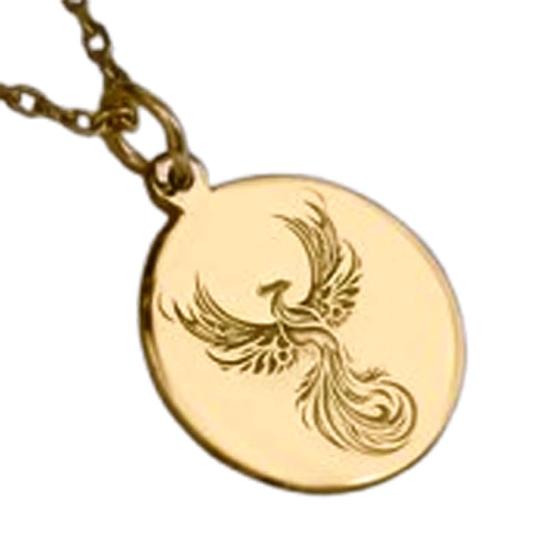 Collier phénix gravé en argent 925 plaqué or un bijou artisanal d'exception