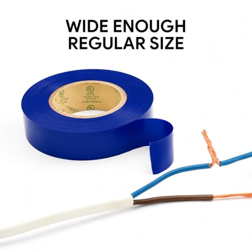 Image of Flame Retardant Blue Electrical Tape; 3 /4 Inch * 66 Feet; PVC Electric Tape for Under 600V Electric, Repair, Home Outdoor Indoor Wire Insulation, 5℉ to 221℉ (1, Blue)