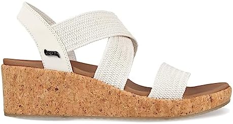 Skechers Women's Arch FIT Beverlee-Love Stays Wedge Sandal, White, 11 | Image 1