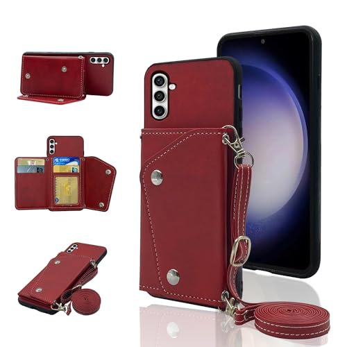 Étui en cuir Galaxy S23 FE 5G, protection portefeuille haute qualité couleur rose
