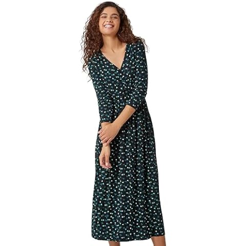 Roman Originals V Neck Midi Dress with Pockets Cover