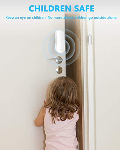 WiFi Türsensor, Intelligenter Fensterkontaktsensor, Drahtloser Fenstertürsensor Alarm, kompatibel mit Alexa und Google Assistant, kein Hub erforderlich, 1 Pack