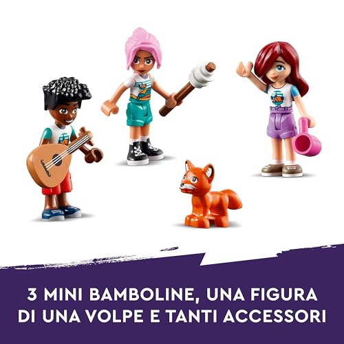 Friends Cabine Relax al Campo Avventure, Giochi Educativi per Bambine e Bambini da 7 Anni, Campeggio Giocattolo da Costruire con 3 Personaggi, 2 Mountain Bike e una Volpe, Idee Regalo 42624 - Lego - Immagine 4
