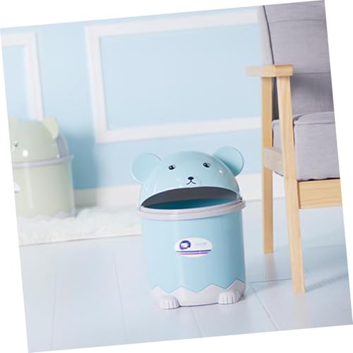 Caneca de basura pequeña con tapa Unomor azul rectangular miniatura 5