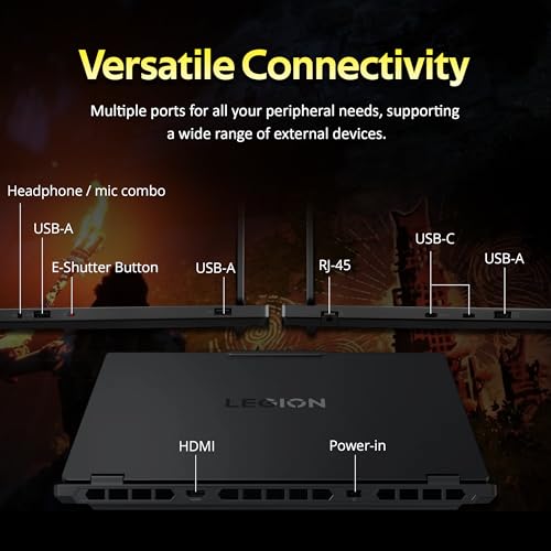 Legion 5 15" WQXGA 165Hz Gaming Laptop, Intel i7-14700HX, RTX 5060 8GB GDDR7, 16GB DDR5, 1TB SSD, 24-Zone RGB retroilluminato, fotocamera 5.0MP, Wi-Fi 7, Win 11, nero, set docking station da - Notebook - Immagine 8