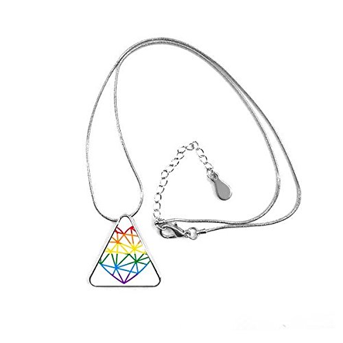 Collier pendentif LGBT arc-en-ciel en forme de coeur avec chaîne
