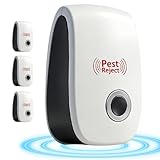 4 Pack Répulsif Ultrason Anti Rongeurs Insectes, Ultrason Anti Moustique Ultrason Souris et Rats, Intérieur Répulsif Électronique Insectes Anti Souris, Moustiques, Cafards, Rats, Fourmis, Araignées