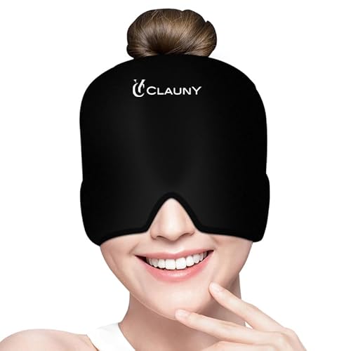 Masque Migraine Innovant | Soulage Immediatement et Naturellement sans Medicaments | STOP aux Maux de Tete | Bonnet Migraine avec Gel | Froid a Appliquer sur Visage | Casque Migraine Reutilisable