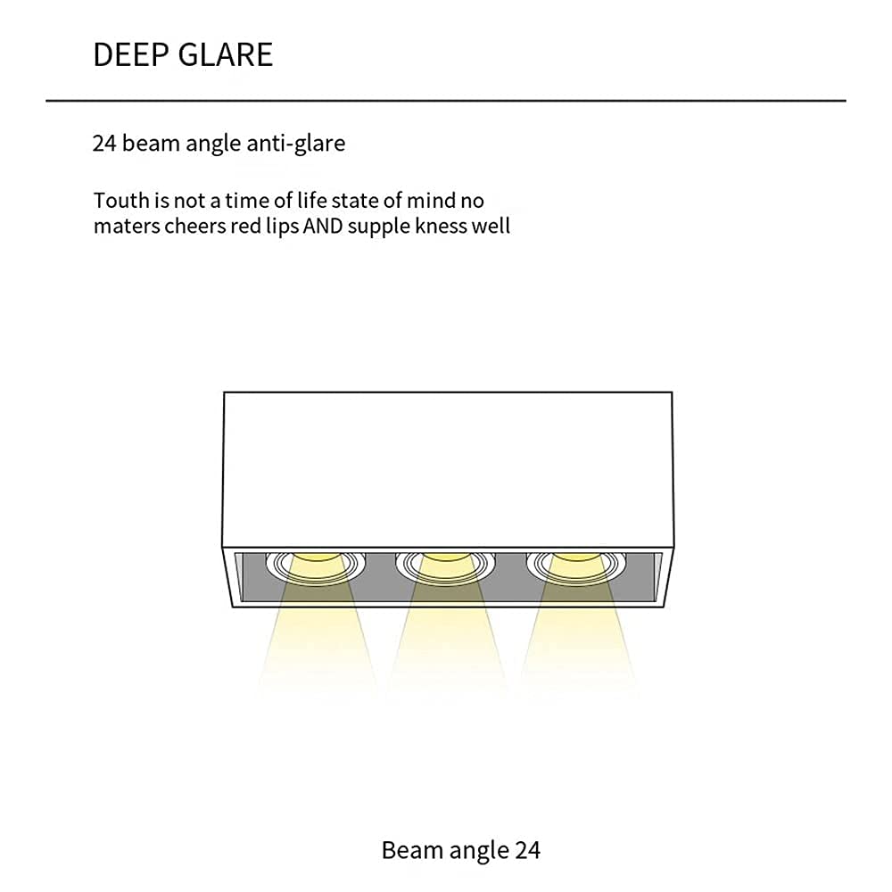 Foco, Lámpara de techo LED cuadrada de superficie, Downlights modernos antideslumbrantes de 5W-10W, Focos de 3000K-4000K CRI 90+ Ángulo de haz de 24°, Lámparas de baño de pared de fondo, /4000K/7W