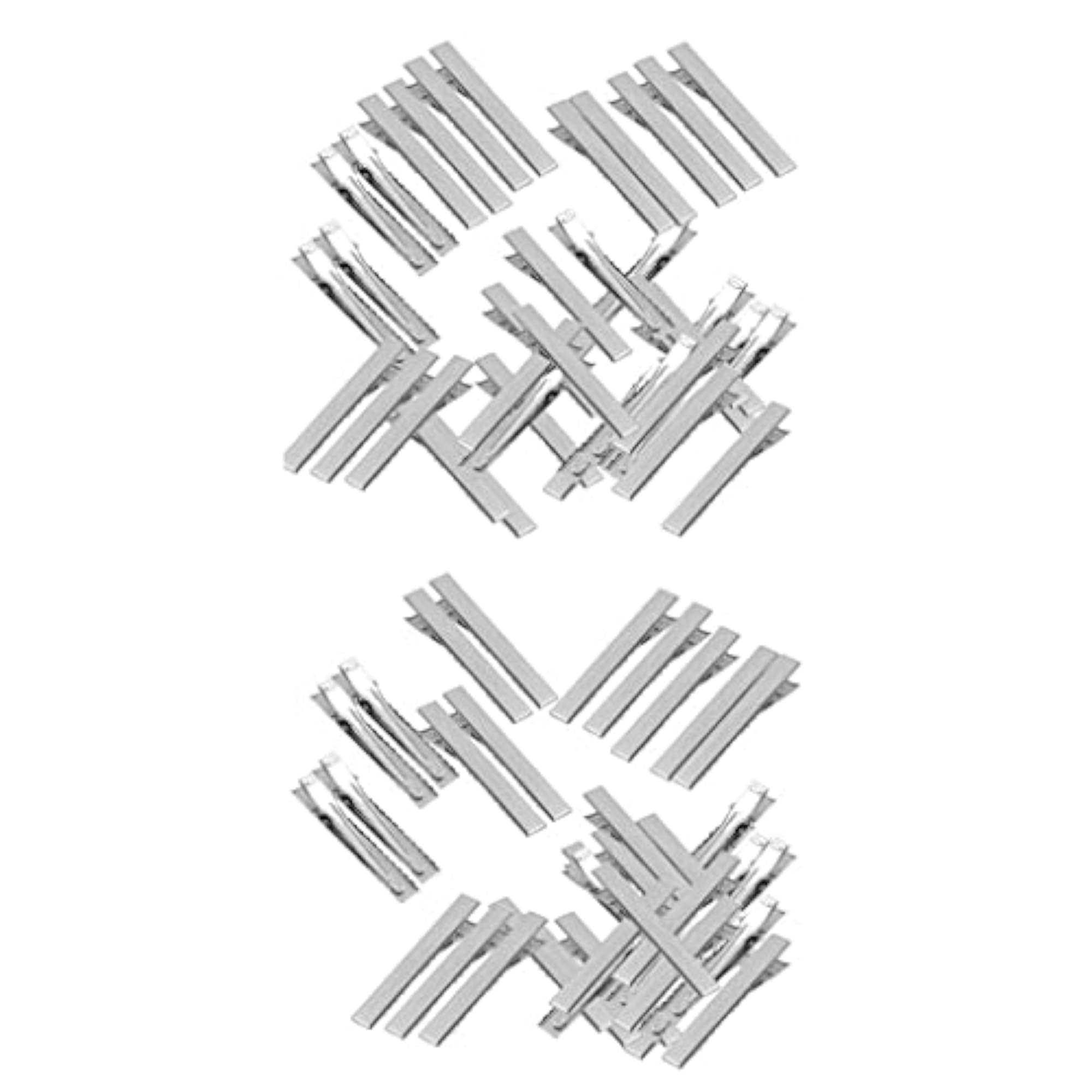 100pieces Assorted Size Flat Single Prong Clips