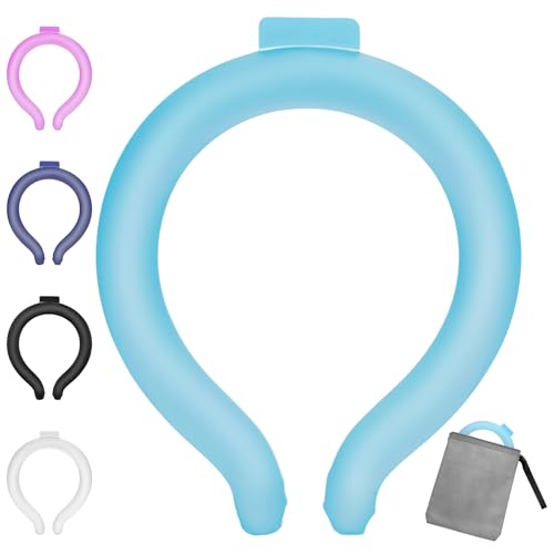 Image of Neck Cooling Tube, Wearable Body Cooler Freeze Below 64F with Insulated Bag, Reusable Cooling Neck Wraps for Summer, Outdoor Sports, Hiking, Travel, Hot Weather Relief for Men & Women (Blue)