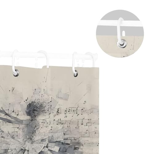 Rideau de douche haut de gamme en polyester blanc art ballerines textile - 6
