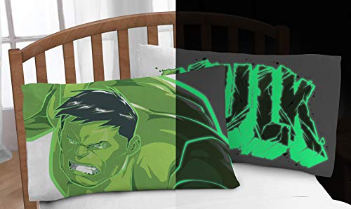 Taie d'oreiller Avengers phosphorescente en microfibre douce avec Hulk