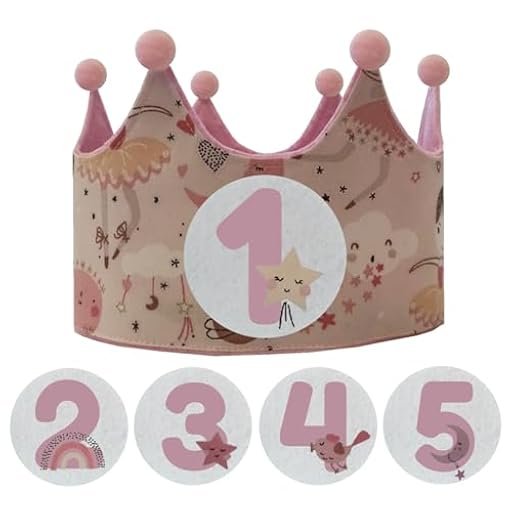 Anak Anak Corona infantil - Cumpleaños bailarinas - Números intercambiables - Velcro ajustable reutilizable - Fiesta 1 a 5 años - Regalo niña - Sesión fotos - Temática danza | Ya disponible en tu tienda friki favorita! En mundofriki.es!