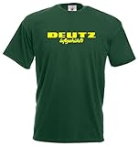 Markenshirt Deutz T-Shirt  grün  gelber Druck  Größe XL