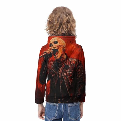 Sweat à capuche enfant motif tête de mort pull graphique 3D - 4