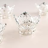 Efavormart 4 Pack | Silver Metal Crown Rhinestone Napkin Rings, Royal Bling Napkin Holders