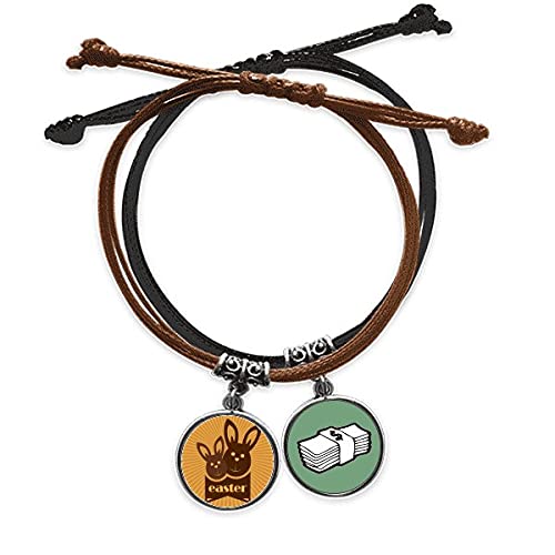 Pulsera de cuerda tejida a mano con cuero resistente y motivo festivo de Semana Santa