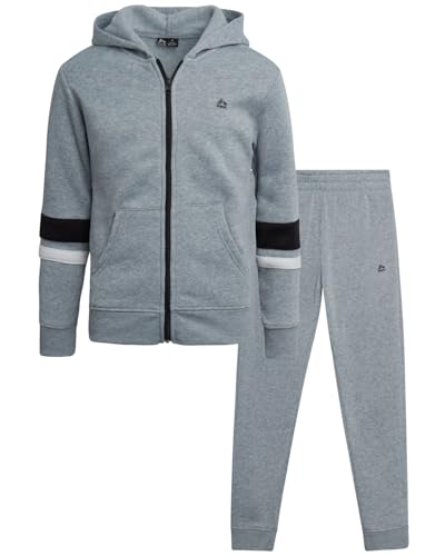 RBX Active Boys Pants Set - 2 Piece Soft Fleece Boys Zip Up Hoodie and Jogger Sweatpants with Pockets Athletic Set (2T-12)