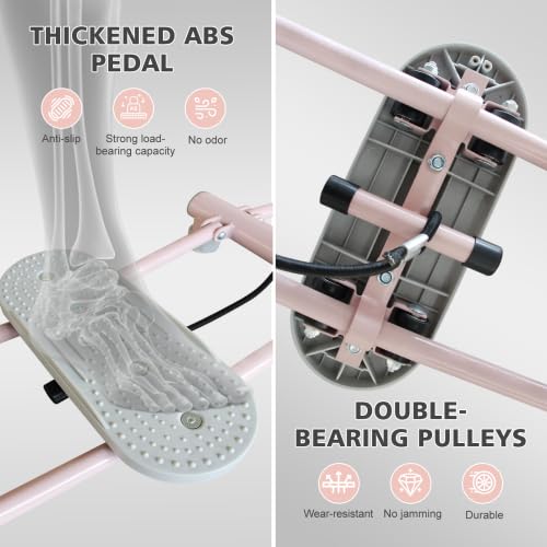 TOPCHANCES Máquina de esquí plegable, simulada con 4 niveles de pedal ajustable, no deslizante, entrenador de músculos para el hogar