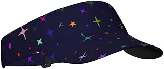 IUBBKI Sunscreen Visor Cap Hand Drawn Stars of Different Sizes Sun Visor Hats Adjustable Empty Top Baseball Cap Ball Caps for Women and Men Black