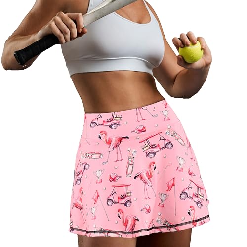 Saias femininas de golfe de cintura alta com bolsos para shorts atléticos, treino, corrida, pickleba