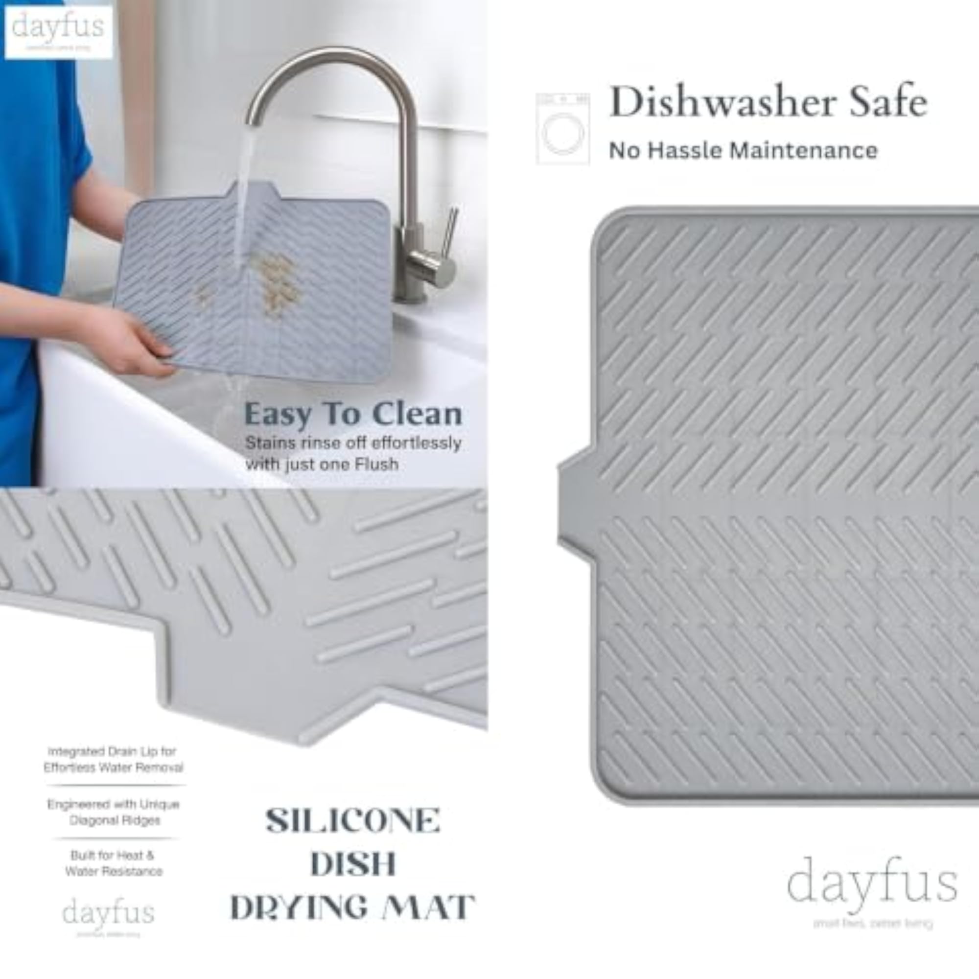 Large Silicone Dish Drying Mat for Kitchen