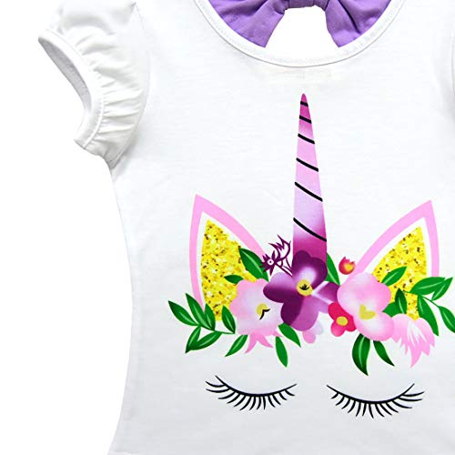 Image of Dressy Daisy Girls Unicorn Clothing Set (Cotton Tee Shirt with Tutu Skirt) Fancy Dress Up Clothes, Blue Pink Purple