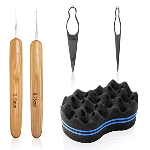 Starter Locs Kit – 1 Hair Sponge, 2 Dreadlock Crochet Hooks, 2 Interlocking Needles for Locs, Twist, Afro, Curls, Coil, Waves and Dreads. Hair Care Tool. Barber Brush. Hair Sponges for Black Men Curls. Dreadlock Hair Products. Crochet Needle Starter Locs Kit – 1 Hair Sponge, 2 Dreadlock Crochet Hooks, 2 Interlocking Needles for Locs, Twist, Afro, Curls, Coil, Waves and Dreads. Hair Care Tool. Barber Brush. Hair Sponges for Black Men Curls. Dreadlock Hair Products. Crochet Needle