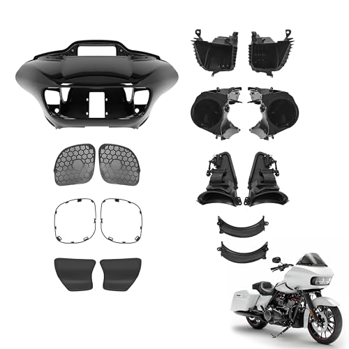 TEBEDI Inner Outer Fairing Air Duct Storage Glove Box Speaker Boxes & Grilles Compatible with 2015-2024 Harley Davidson Road Glide/CVO Road Glide Black Fairing Kit