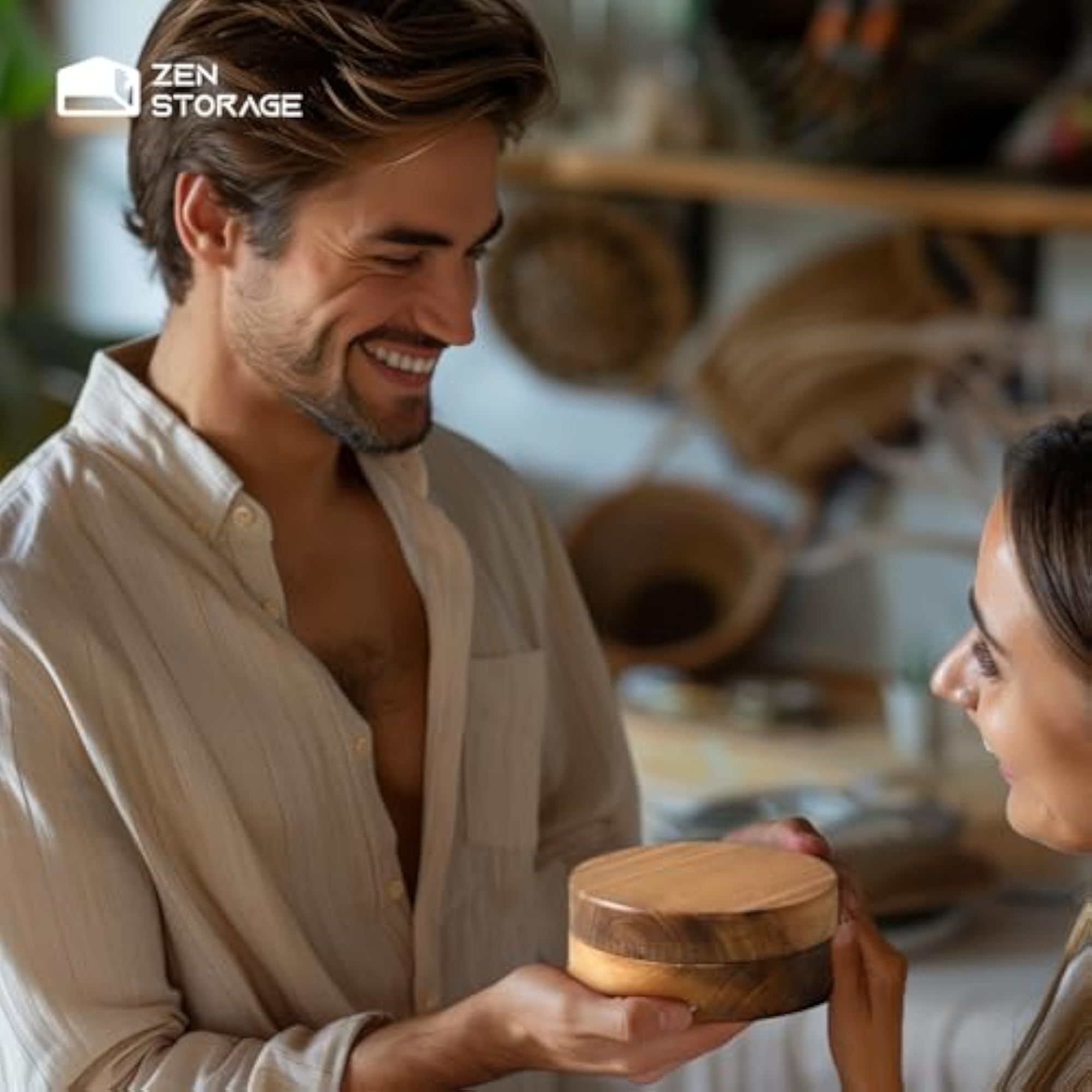 Wooden Ashtray with Lid, Smokeless Design
