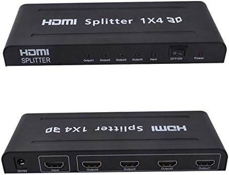 Lysee HDMI Cables - 4 Way HDMI Splitter 1080P 4K*2K HD Hub Smart Splitter Box HDMI Splitters 1 Input Output Splitters Amplifier for HDTV r25 - (Color: US Plug, Length: < =0.5m)