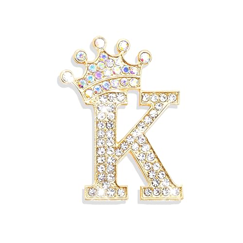 Image of Brooches and Pins for Women A-Z Letter Rhinestone Brooch Pin Jewelry Gifts