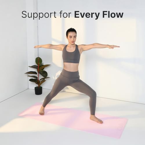 Image of Cult Yoga Mat 4mm EVA with Carry Strap - Lightweight, Non-Slip, Cushioned & Sweat-Resistant Exercise Mat - Eco-Friendly Workout Mat for Yoga, Pilates, Meditation & Home Gym - Pink