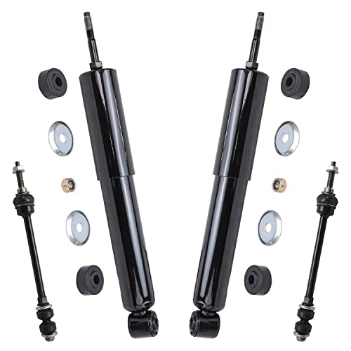 Image of Detroit Axle - 4WD Front Shock Absorbers Kit for 2002-2005 Dodge Ram 1500 2 Shock Absorbers Assembly 2 Sway Bar End Links 2003 2004 Replacement