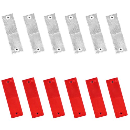 AYBUY 12 Pcs Reflectors Trailer Self Adhesive Trailer Rectangular Reflectors Car Rear Reflector Truck Reflector for Gate Posts Motorcycle Caravan Truck