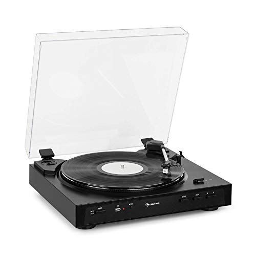 AUNA Fullmatic – Platine entièrement Automatique, 33 ou 45 TR/Min, 30 ou 17 cm Format Record, Port USB, Entrée AUX… - Les Beatles, Paul McCartney, John Lennon, RIngo Starr, George Harrison AUNA Fullmatic - Platine entièrement Automatique, 33 ou 45 TR/Min, 30 ou 17 cm Format Record, Port USB, Entrée AUX…