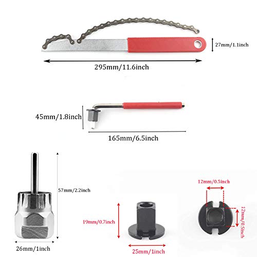 SUNTRADE Bike Cassette Removal Tool with Chain Whip and Auxiliary Wrench Bicycle Sprocket Removal Tools - Thumbnail 6