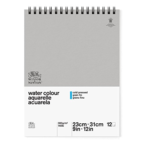 Winsor & Newton Papel para Acuarela Clásico de celulosa, Bloc Espiral, 300 g, 23 x 31cm, algodón, Blanco Natural