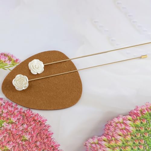 Image of Alilang 2Pcs Classic Hat Pins for Women and Lapel Brooch Set Vintage Style Decorative Stick Pins for Hats Suits Scarves Fitted Hats to Keep Hat in Place